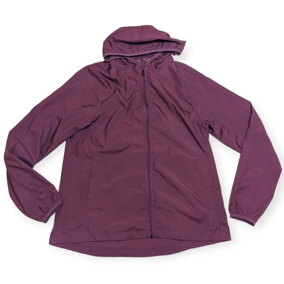 WindRiver Purple/Maroon Super Lightweight Zip  Up Hooded Jacket Woman Large - Picture 3 of 9